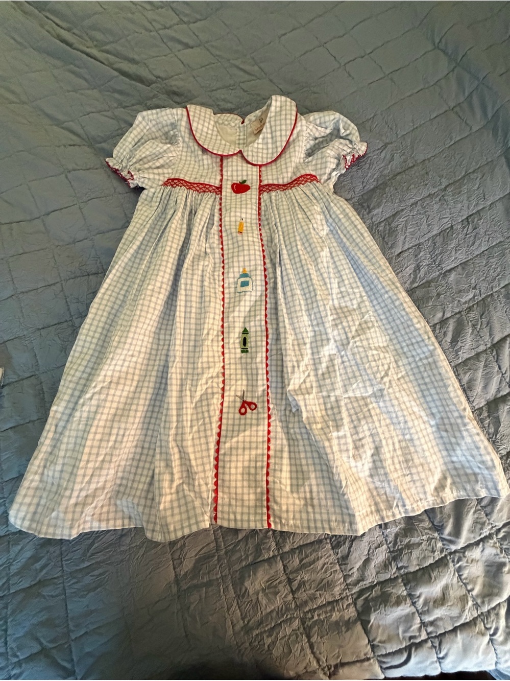 Smockingbird Girls Back to School Smocked Dress Girls Size 8